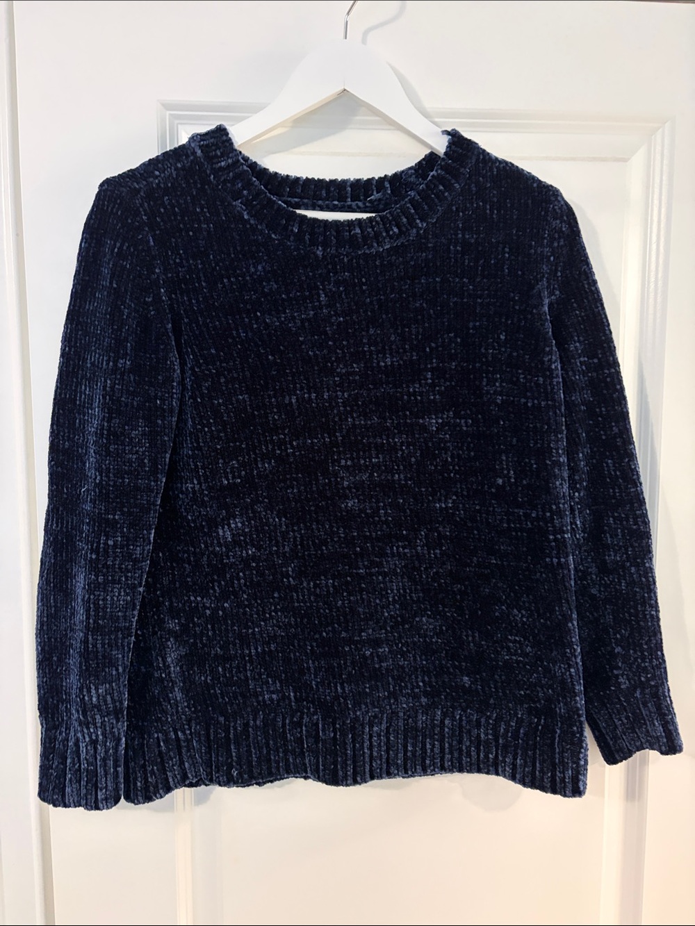Orvis Plush Chenille Crewneck Sweater - Navy Blue